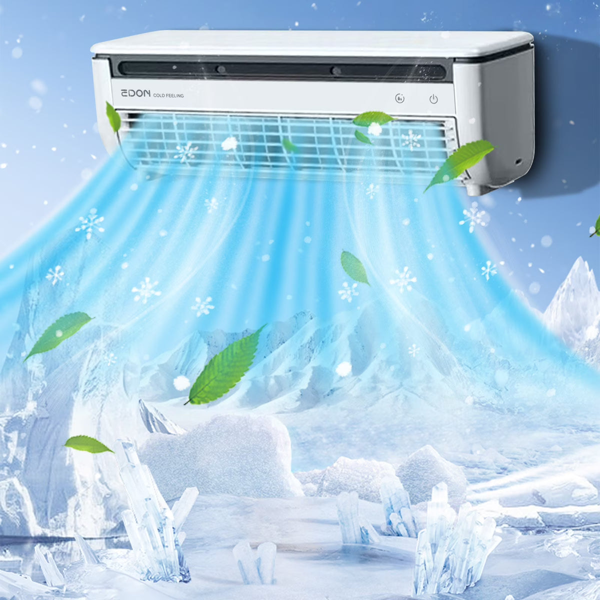 FYHALE 5, 000 BTU Wall Mounted Air Conditioner with Remote Control, Digital Display, Cool up to 150 Sq. Ft., Perfect for Small Bedroom, Living Room