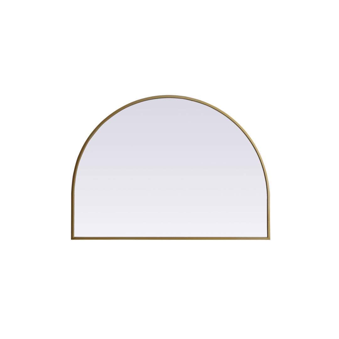 Savina Arch Metal Wall Mirror Finish: Brass, Size: 33" x 24"