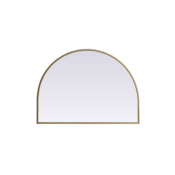 Savina Arch Metal Wall Mirror Finish: Brass, Size: 33" x 24"
