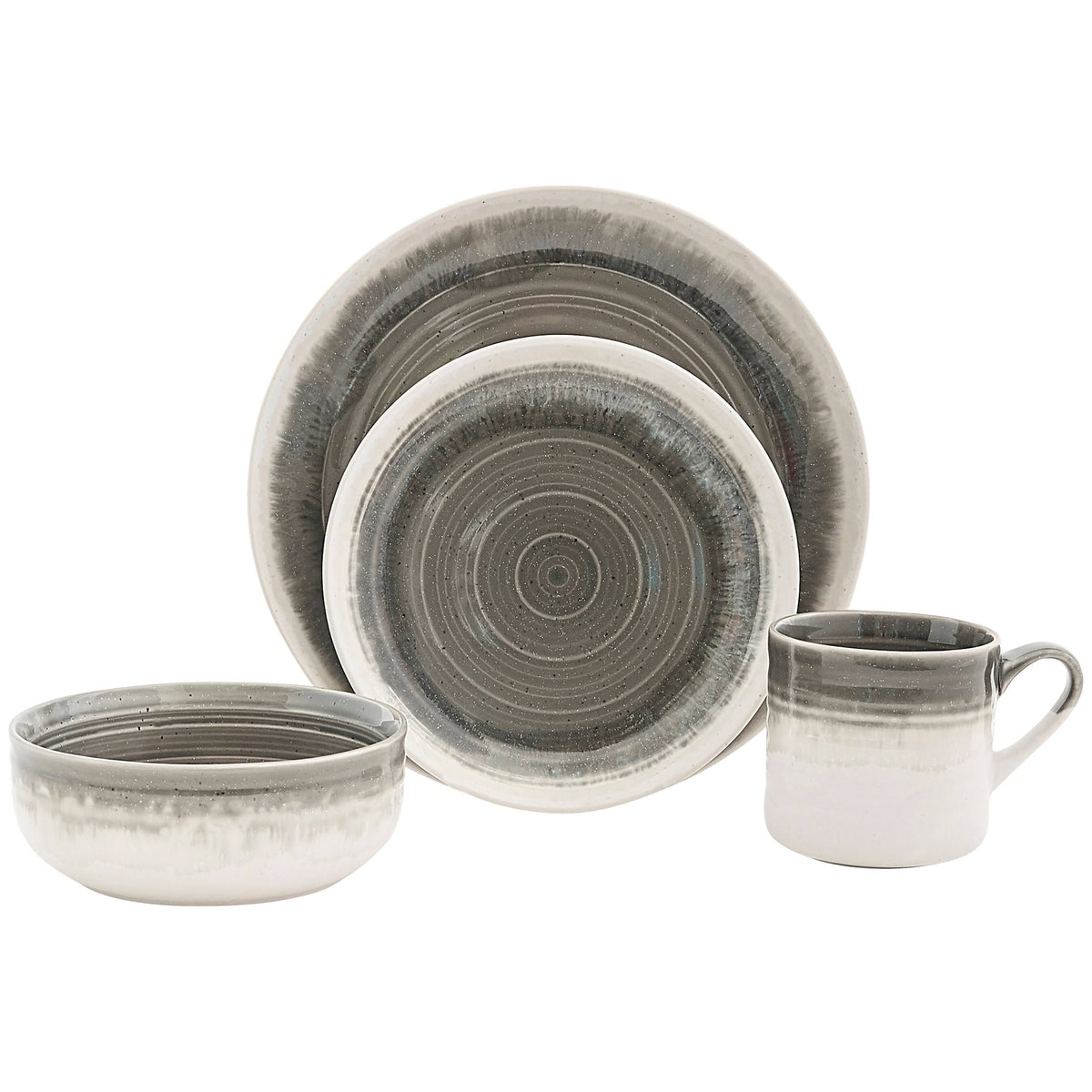 Baum Hearth 16-Piece Dinnerware Set in Grey