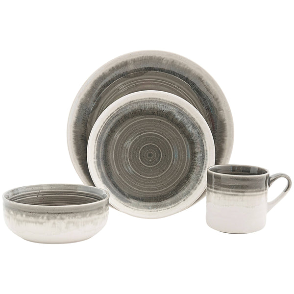 Baum Hearth 16-Piece Dinnerware Set in Grey